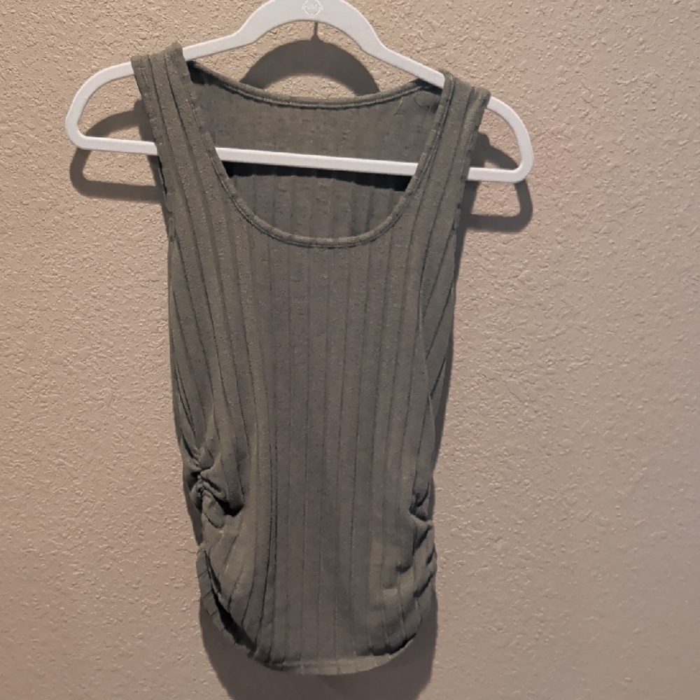 **Sleek Olive Ribbed Tank Top